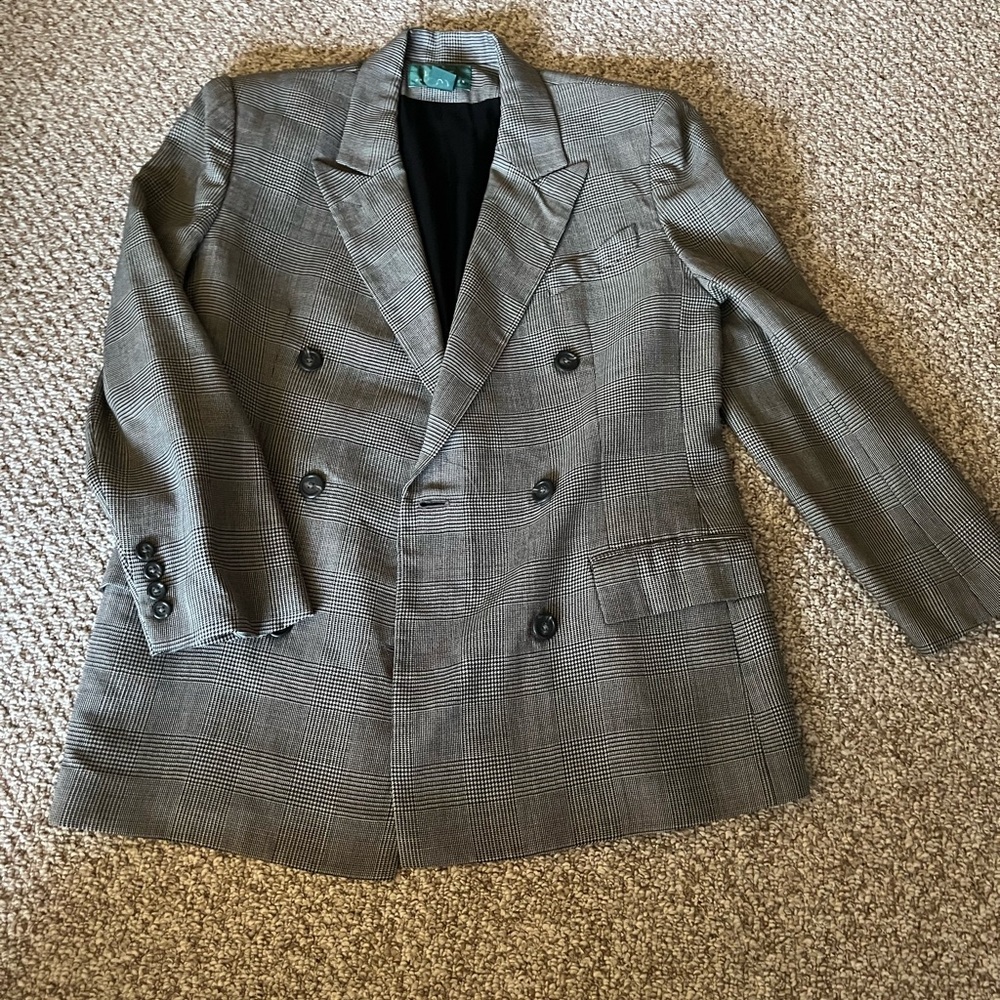Lauren Ralph Lauren Black and White Houndstooth Jacket